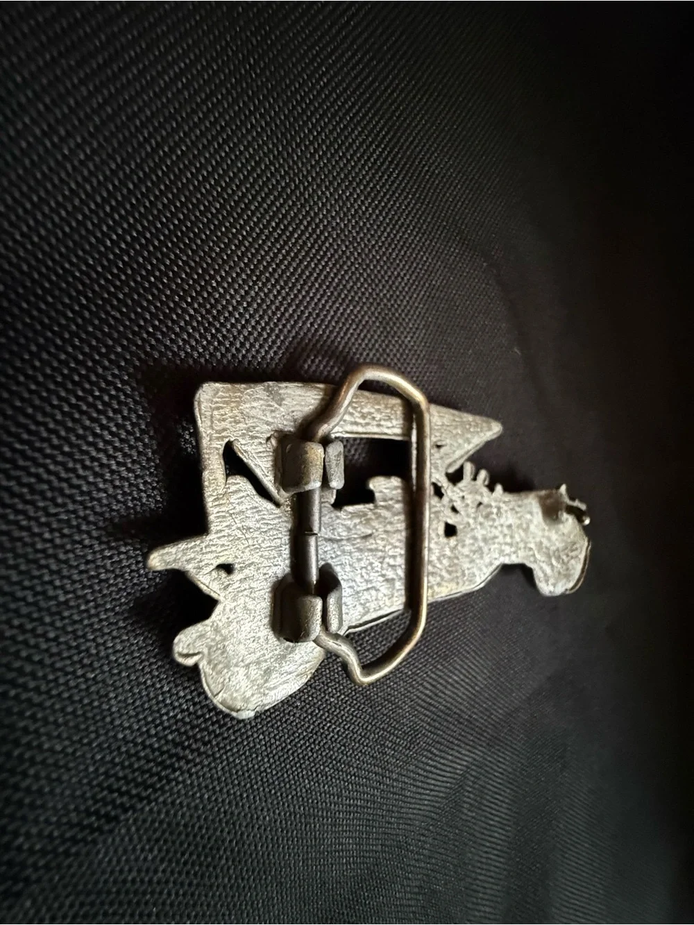 Vintage 1910 Model T Car Style Metal Belt Buckle in Antique Silver Tone